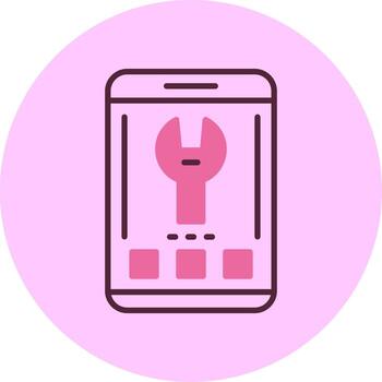 Tool Mobile Interface Minimal Mix Circle Icon vector