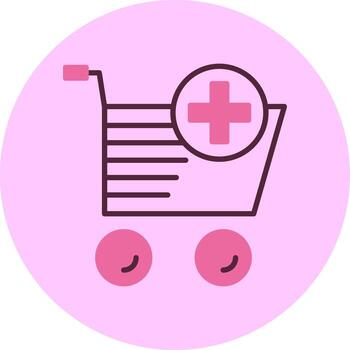 añadir a carro minimsl mezcla circulo icono vector