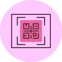 QR Code Minimsl Mix Circle Icon vector