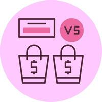 Price Comparison Minimsl Mix Circle Icon vector