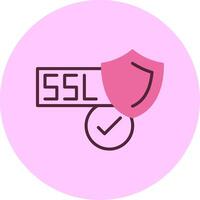 SSL Certificate Minimsl Mix Circle Icon vector