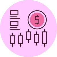 Stock market Minimal Mix Circle Icon vector