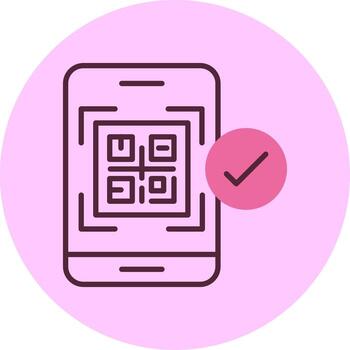 qr código pago mínimo mezcla circulo icono vector