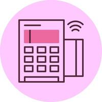 Card reader Minimal Mix Circle Icon vector