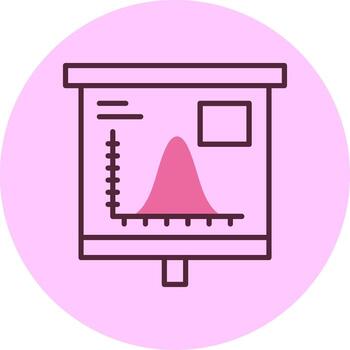 Bell Curve on Graph Minimal Mix Circle Icon vector