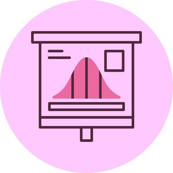 Bell Curve Graph Minimal Mix Circle Icon vector