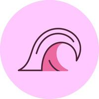 Waves Minimal Mix Circle Icon vector