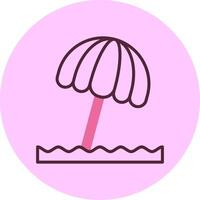 Parasol Minimal Mix Circle Icon vector