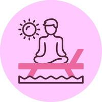 Beach yoga Minimal Mix Circle Icon vector