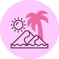 Sand dunes Minimal Mix Circle Icon vector