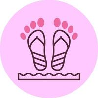 Beach walk Minimal Mix Circle Icon vector