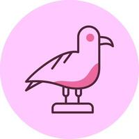Seagull Minimal Mix Circle Icon Design vector