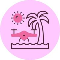 Beach drone photography Minimal Mix Circle Icon vector