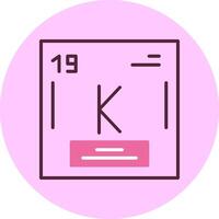 Potassium Chemical Minimal Mix Circle Icon vector
