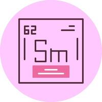 Samarium Chemical Minimal Mix Circle Icon vector
