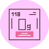 Oganesson Chemical Minimal Mix Circle Icon vector