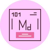 Mendelevium Chemical Minimal Mix Circle Icon vector
