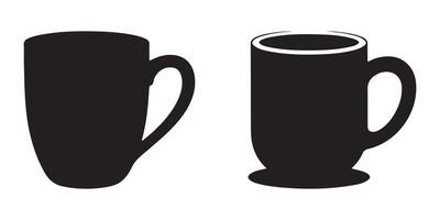 Two Simple Black Coffee Mugs vector