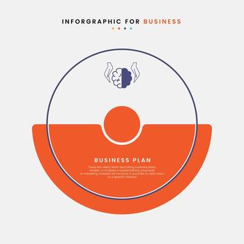 A flat business infographic concepts, orage flat business banner, button, icon for presentation plan design vector