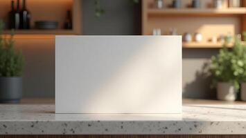 Empty Table-Top Mini Banner Mockup on Counter Display photo