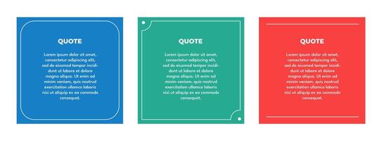 Social media post template design quotes, blank speech bubbles, text boxes vector