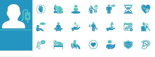 Editable patient icons for medical, clinic, and healthcare vector