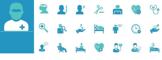 Editable patient icons for medical, clinic, and healthcare use vector