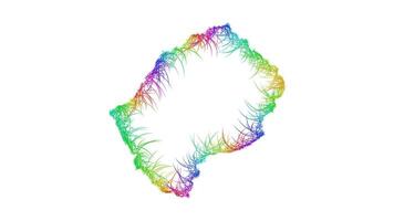 Rainbow sketch outline map of Lesotho vector