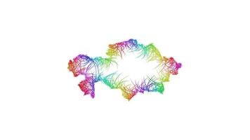 Rainbow sketch outline map of Kazakhstan vector