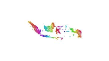 Rainbow sketch outline map of Indonesia vector