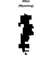 Afton, Wyoming blank outline map vector