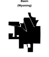 Basin, Wyoming blank outline map vector