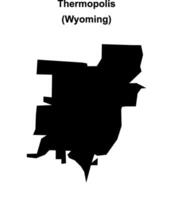Thermopolis, Wyoming blank outline map vector