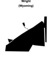 Wright, Wyoming blank outline map vector