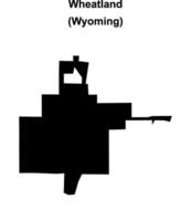 Wheatland, Wyoming blank outline map vector
