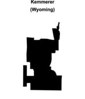 Kemmerer, Wyoming blank outline map vector
