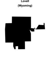 Lovell, Wyoming blank outline map vector