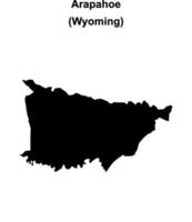 Arapahoe, Wyoming blank outline map vector