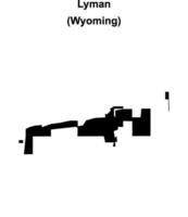Lyman, Wyoming blank outline map vector