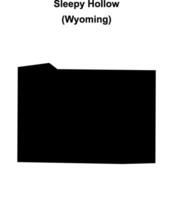 Sleepy Hollow, Wyoming blank outline map vector