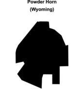 Powder Horn, Wyoming blank outline map vector