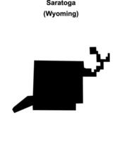 Saratoga, Wyoming blank outline map vector
