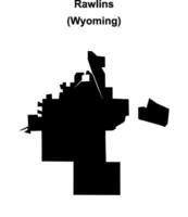 Rawlins, Wyoming blank outline map vector