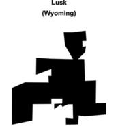 Lusk, Wyoming blank outline map vector