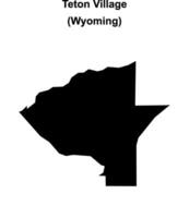 Teton Village, Wyoming blank outline map vector