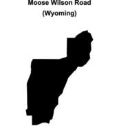 Moose Wilson Road, Wyoming blank outline map vector