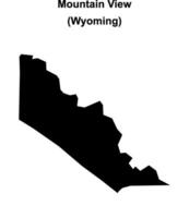 Mountain View, Wyoming blank outline map vector