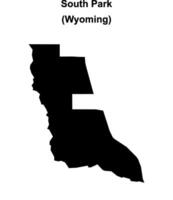 South Park, Wyoming blank outline map vector