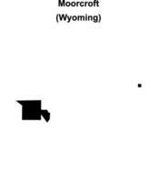 Moorcroft, Wyoming blank outline map vector