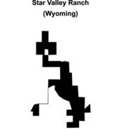 Star Valley Ranch, Wyoming blank outline map vector